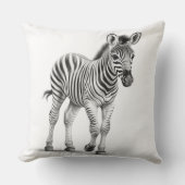 Black & White Baby Zebra Square Throw Kissen (Vorderseite)