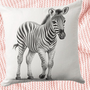 Black & White Baby Zebra Square Throw Kissen
