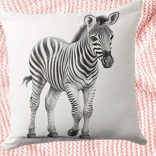 Black & White Baby Zebra Square Throw Kissen