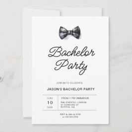 Black & White Bachelor Party Einladung