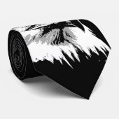 Black & White Bald American Adle Neck Tie Krawatte (Gerollt)