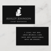 Black & White Bartending Thema Einfach Elegant Coo Visitenkarte (Vorne/Hinten)