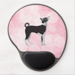 Black & White Basenji Dog & Pink Blasen Gel Mousepad