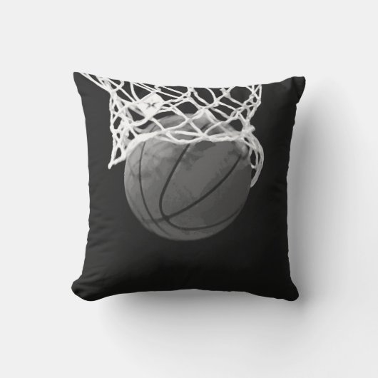 Black & White Basketball American MoJo Pillow Kissen (Vorderseite)