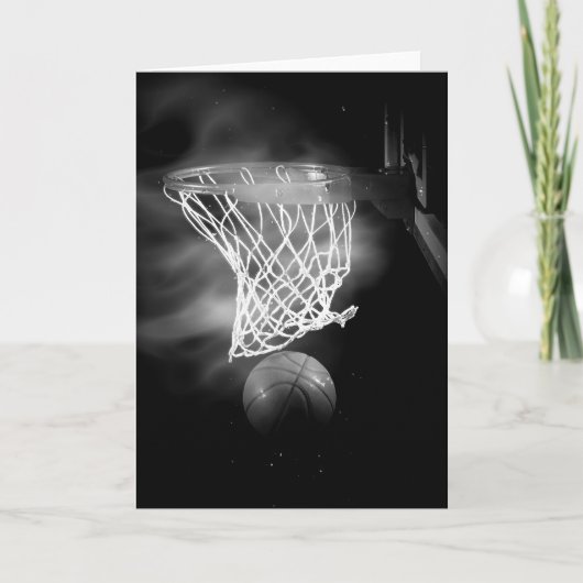 Black & White Basketball Artwork Greeting Card Karte (Vorderseite)