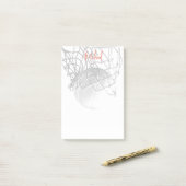 Black & White Basketball Ball & Net Your Name Post-it Klebezettel (Auf Schreibtisch)