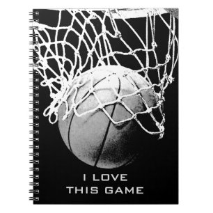 Black & White Basketball I Liebe Dieses Game Noteb Notizblock