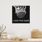 Black & White Basketball Poster I Liebe Dieses Spi (Küche)