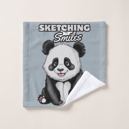 Black & White Beauty Panda Träume Badhandtuch Set (Waschlappen)