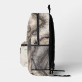 Black, White, Beige Stone Marble  Bedruckter Rucksack (Rechts)