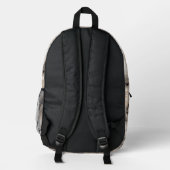 Black, White, Beige Stone Marble  Bedruckter Rucksack (Rückseite)