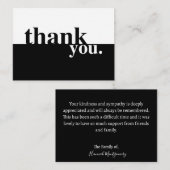 Black & White Beileid Beerdigung Danke Karte (Vorne/Hinten)