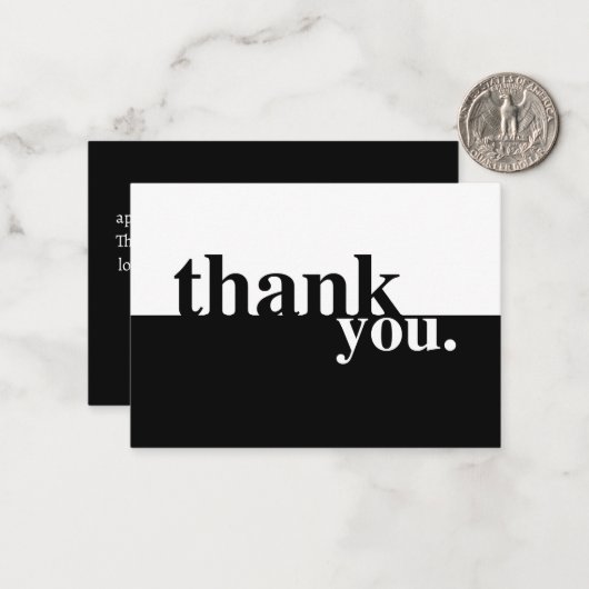 Black & White Beileid Beerdigung Danke Karte (Vorderseite/Rückseite Beispiel)