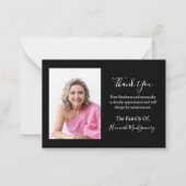 Black & White Beileid Beerdigung Danke Karte (Rückseite)