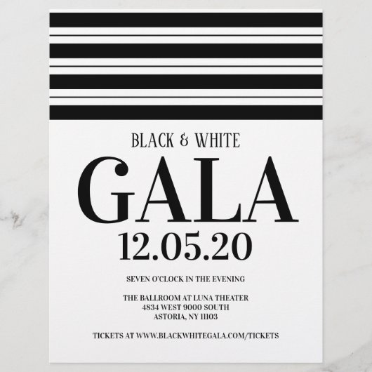 Black & White Benefit Gala New Years Party Flyer (Vorne)