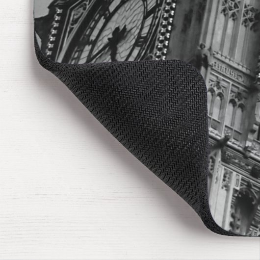Black & White Big Ben Clock Tower Europa Mousepad (Ecke)