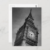 Black & White Big Ben Europe Reisefotografie Postkarte (Vorne/Hinten)