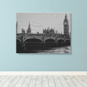 Black & White Big Ben Tower Palace in Westminster Leinwanddruck (Insitu (Holzboden))