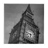Black & White Big Ben Uhrturm Fliese (Vorderseite)