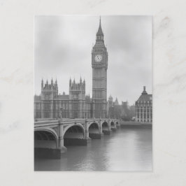 Black & White Big Ben - Vintage Londoner Sehenswür Postkarte