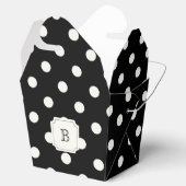 Black & White Big Polka Dots Chic Monogram Party Geschenkschachtel (Geöffnet)