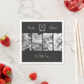 Black & White Biker Wedding Custom Paper Napkins Serviette (Beispiel)