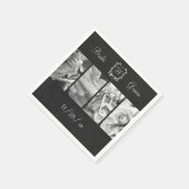 Black & White Biker Wedding Custom Paper Napkins Serviette (Ecke)