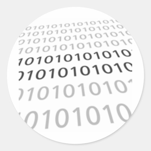 Black & White Binary 01 - GeekShirts Runder Aufkleber (Vorderseite)