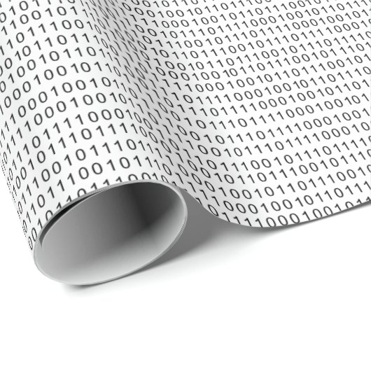  Black White Binary Stripe Geschenkpapier (Rolleneckpunkt)
