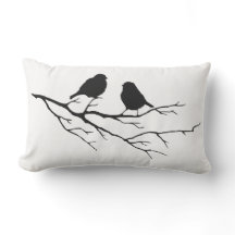 Black & White Bird auf Branch-Silhouette