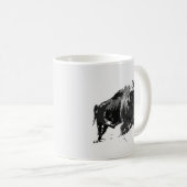 Black & White Bison / Buffalo Kaffeetasse (VorderseiteRechts)