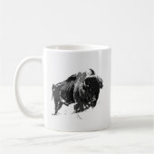 Black & White Bison / Buffalo Kaffeetasse (Links)