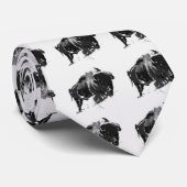 Black & White Bison / Buffalo Krawatte (Gerollt)