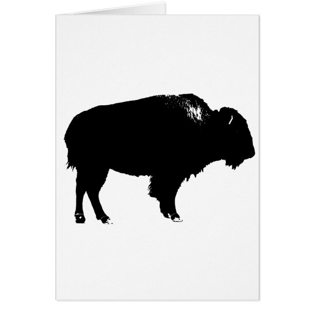 Black & White Bison Buffalo Silhouette Pop (Vorne)