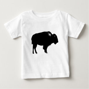 Black & White Bison Buffalo Silhouette Pop Baby T-shirt