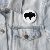 Black & White Bison Buffalo Silhouette Pop Button (Beispiel)