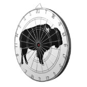 Black & White Bison Buffalo Silhouette Pop Dartscheibe (Vorderseite rechts)