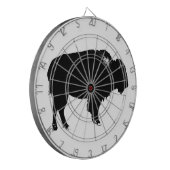 Black & White Bison Buffalo Silhouette Pop Dartscheibe (Vorderseite Links)