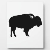 Black & White Bison Buffalo Silhouette Pop Fotoplatte (Vorderseite)