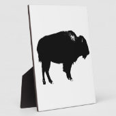 Black & White Bison Buffalo Silhouette Pop Fotoplatte (Seite)