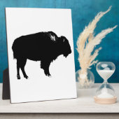 Black & White Bison Buffalo Silhouette Pop Fotoplatte (Seite)