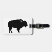 Black & White Bison Buffalo Silhouette Pop Gepäckanhänger (Vorderseite horizontal)