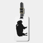 Black & White Bison Buffalo Silhouette Pop Gepäckanhänger (Vorderseite vertikal)