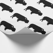 Black & White Bison Buffalo Silhouette Pop Geschenkpapier (Ecke)