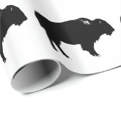 Black & White Bison Buffalo Silhouette Pop Geschenkpapier (Rolleneckpunkt)