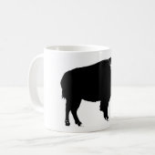 Black & White Bison Buffalo Silhouette Pop Kaffeetasse (Vorderseite Links)