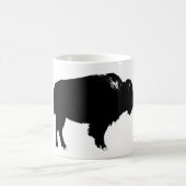 Black & White Bison Buffalo Silhouette Pop Kaffeetasse (Mittel)