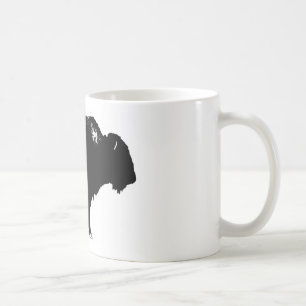 Black & White Bison Buffalo Silhouette Pop Kaffeetasse