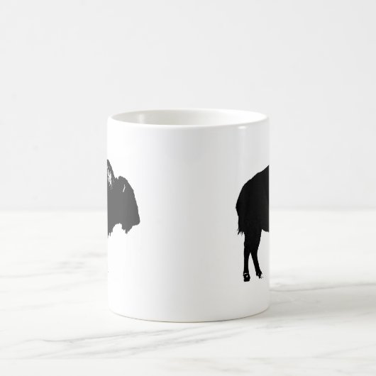 Black & White Bison Buffalo Silhouette Pop Kaffeetasse (Mittel)