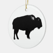 Black & White Bison Buffalo Silhouette Pop Keramikornament (Links)